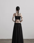 DOINDULGE Draped Maxi Skirt with Medallion
