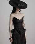 DOINDULGE Leather Corset Tube Top Convertible into Statement Hat