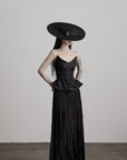 DOINDULGE Leather Corset Tube Top Convertible into Statement Hat