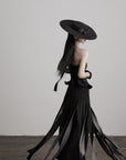 DOINDULGE Leather Corset Tube Top Convertible into Statement Hat