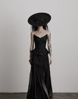 DOINDULGE Leather Corset Tube Top Convertible into Statement Hat