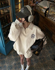 WARDEN EDGE Minimalist Ribbed Knit Lounge Set with Logo Embroidery