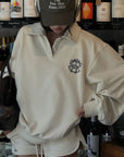 WARDEN EDGE Minimalist Ribbed Knit Lounge Set with Logo Embroidery