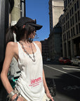 WARDEN EDGE Meraki Racerback Tank Top with Minimalist Letter Print
