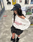 WARDEN EDGE Layered Mini Skirt with Drawstring Detail