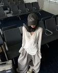 WARDEN EDGE Cutout Layered Long Sleeve Tee & Pants Set