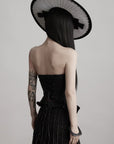 DOINDULGE Leather Corset Tube Top Convertible into Statement Hat