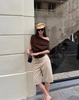 ROVENTE One-Shoulder Draped Fitted Tee