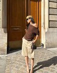 ROVENTE One-Shoulder Draped Fitted Tee