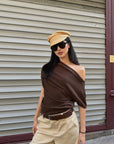 ROVENTE One-Shoulder Draped Fitted Tee