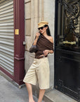 ROVENTE One-Shoulder Draped Fitted Tee