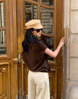 ROVENTE One-Shoulder Draped Fitted Tee