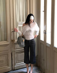 ROVENTE One Shoulder Cut-Out Top Long Sleeve Slim Fit Minimalist Tee