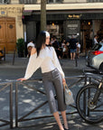 ROVENTE One Shoulder Cut-Out Top Long Sleeve Slim Fit Minimalist Tee
