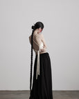 DOINDULGE Embroidered Halter Top with Floral Motif and Beaded Hem Detailing