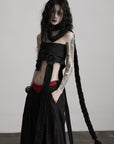 DOINDULGE Structured Strapless Bustier Belt with Oversized Ring Detail