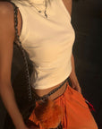 WARDEN EDGE Deconstructed Layered Tank Top with Cutout Back Design