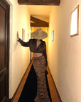 ROVENTE Sequin Mermaid Maxi Skirt with High Waist and Body-Hugging Silhouette