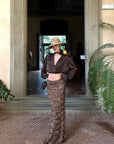 ROVENTE Sequin Mermaid Maxi Skirt with High Waist and Body-Hugging Silhouette