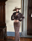 ROVENTE Sequin Mermaid Maxi Skirt with High Waist and Body-Hugging Silhouette