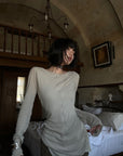 WARDEN EDGE Asymmetric Long Sleeve T-Shirt with Raw Edge Details