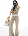 IAMXIAA Velour Zip Hoodie and Wide-Leg Pants Set