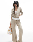 IAMXIAA Velour Zip Hoodie and Wide-Leg Pants Set
