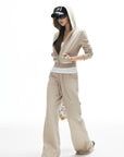 IAMXIAA Velour Zip Hoodie and Wide-Leg Pants Set