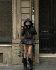 WARDEN EDGE Camo Layered Mini Skirt with Built-in Shorts