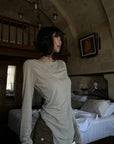 WARDEN EDGE Asymmetric Long Sleeve T-Shirt with Raw Edge Details