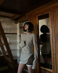 WARDEN EDGE Asymmetric Long Sleeve T-Shirt with Raw Edge Details