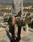 WARDEN EDGE Asymmetric Long Sleeve T-Shirt with Raw Edge Details