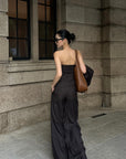 ROVENTE Pinstripe Wide-Leg Trousers with Pleated Front and Tailored Waist