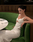 ROVENTE Satin Lace Tank & Mermaid Skirt Set