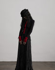 DOINDULGE Contrast Velvet Panel Long Sleeve T-Shirt