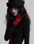 DOINDULGE Contrast Velvet Panel Long Sleeve T-Shirt