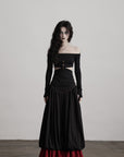 DOINDULGE Off-Shoulder Cutout Top with Bead Details