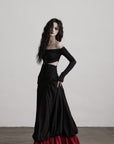 DOINDULGE Off-Shoulder Cutout Top with Bead Details
