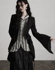 DOINDULGE Textured Striped Collar Shirt