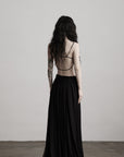 DOINDULGE Strappy Lace Bralette – Gothic Crochet Texture with Minimal Silhouette