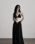 DOINDULGE Strappy Lace Bralette – Gothic Crochet Texture with Minimal Silhouette