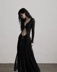 DOINDULGE Distressed Knit Long Sleeve Cardigan