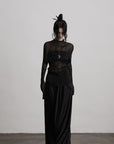 DOINDULGE Beaded Lace Wide Pants