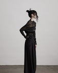DOINDULGE Beaded Lace Wide Pants