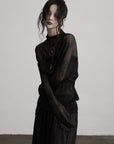 DOINDULGE Sheer Pleated Layered Top with Strapless Inner Bustier