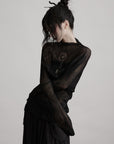 DOINDULGE Sheer Pleated Layered Top with Strapless Inner Bustier