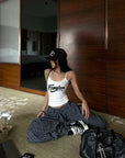 WARDEN EDGE Graphic Strap Tank Top with Urban Street Style