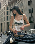 WARDEN EDGE Graphic Strap Tank Top with Urban Street Style