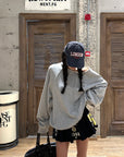 WARDEN EDGE Oversized Grey Sweatshirt with Embroidered W Logo