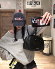 WARDEN EDGE Oversized Grey Sweatshirt with Embroidered W Logo
